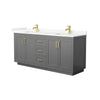 Custom image for Dark Gray with Brushed Gold Trim / Giotto Quartz / No Mirror