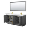Custom image for Dark Gray with Brushed Gold Trim / White Cultured Marble / 70