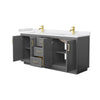Custom image for Dark Gray with Brushed Gold Trim / White Cultured Marble / No Mirror