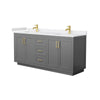 Custom image for Dark Gray with Brushed Gold Trim / White Cultured Marble / No Mirror