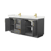Custom image for Dark Gray with Brushed Gold Trim / White Quartz / No Mirror