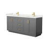 Custom image for Dark Gray with Brushed Gold Trim / White Quartz / No Mirror