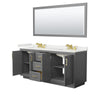Custom image for Dark Gray with Brushed Gold Trim / White Quartz / 70
