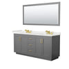 Custom image for Dark Gray with Brushed Gold Trim / White Quartz / 70