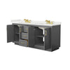 Custom image for Dark Gray with Brushed Gold Trim / White Quartz / No Mirror