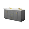 Custom image for Dark Gray with Brushed Gold Trim / White Quartz / No Mirror