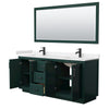 Custom image for Green with Matte Black Trim / Carrara Cultured Marble / 70