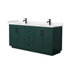 Custom image for Green with Matte Black Trim / Carrara Cultured Marble / No Mirror