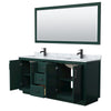 Custom image for Green with Matte Black Trim / White Carrara Marble / 70
