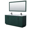 Custom image for Green with Matte Black Trim / White Carrara Marble / 70