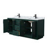 Custom image for Green with Matte Black Trim / White Carrara Marble / No Mirror