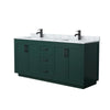 Custom image for Green with Matte Black Trim / White Carrara Marble / No Mirror