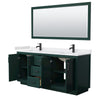 Custom image for Green with Matte Black Trim / White Cultured Marble / 70