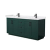 Custom image for Green with Matte Black Trim / White Cultured Marble / No Mirror