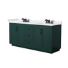Custom image for Green with Matte Black Trim / White Cultured Marble / No Mirror