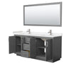 Custom image for Dark Gray with Brushed Nickel Trim / Carrara Cultured Marble / 70