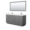 Custom image for Dark Gray with Brushed Nickel Trim / Carrara Cultured Marble / 70