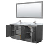 Custom image for Dark Gray with Brushed Nickel Trim / White Carrara Marble / 70