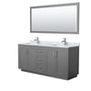 Custom image for Dark Gray with Brushed Nickel Trim / White Carrara Marble / 70