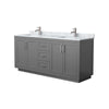 Custom image for Dark Gray with Brushed Nickel Trim / White Carrara Marble / No Mirror