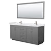 Custom image for Dark Gray with Brushed Nickel Trim / White Cultured Marble / 70