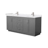 Custom image for Dark Gray with Brushed Nickel Trim / White Cultured Marble / No Mirror