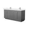 Custom image for Dark Gray with Brushed Nickel Trim / White Quartz / No Mirror