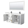Custom image for White with Matte Black Trim / Carrara Cultured Marble / 70