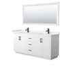 Custom image for White with Matte Black Trim / Carrara Cultured Marble / 70