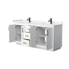 Custom image for White with Matte Black Trim / Carrara Cultured Marble / No Mirror