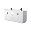 Custom image for White with Matte Black Trim / Carrara Cultured Marble / No Mirror