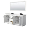 Custom image for White with Matte Black Trim / Carrara Cultured Marble / 70