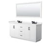 Custom image for White with Matte Black Trim / Carrara Cultured Marble / 70