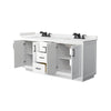 Custom image for White with Matte Black Trim / Carrara Cultured Marble / No Mirror