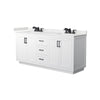 Custom image for White with Matte Black Trim / Carrara Cultured Marble / No Mirror