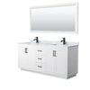Custom image for White with Matte Black Trim / White Carrara Marble / 70