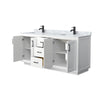 Custom image for White with Matte Black Trim / White Carrara Marble / No Mirror
