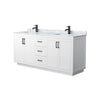 Custom image for White with Matte Black Trim / White Carrara Marble / No Mirror