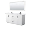 Custom image for White with Matte Black Trim / White Cultured Marble / 70