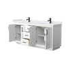 Custom image for White with Matte Black Trim / White Cultured Marble / No Mirror
