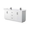 Custom image for White with Matte Black Trim / White Cultured Marble / No Mirror