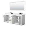 Custom image for White with Matte Black Trim / White Cultured Marble / 70