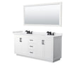 Custom image for White with Matte Black Trim / White Cultured Marble / 70