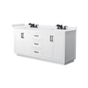 Custom image for White with Matte Black Trim / White Cultured Marble / No Mirror