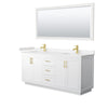 Custom image for White with Brushed Gold Trim / Carrara Cultured Marble / 70