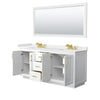 Custom image for White with Brushed Gold Trim / Carrara Cultured Marble / 70
