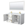 Custom image for White with Brushed Gold Trim / White Carrara Marble / 70