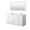 Custom image for White with Brushed Gold Trim / White Carrara Marble / 70