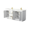 Custom image for White with Brushed Gold Trim / Giotto Quartz / No Mirror