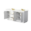 Custom image for White with Brushed Gold Trim / Giotto Quartz / No Mirror